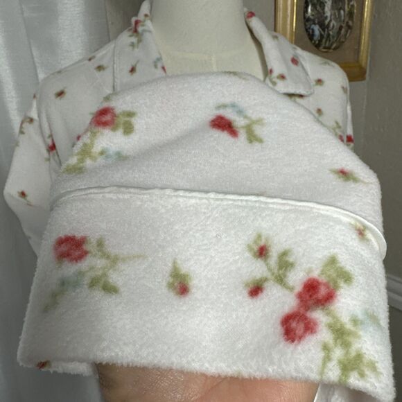 Lauren Ralph Lauren Floral Pajama Top Polar Flece Collared button up Size XL - Picture 3 of 14